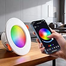 10W Spot Led Embutir, 85-265V, Spot Led Embutir Redondo com Iluminação Branca, Amarela, em Tons Quentes e RGB, Spot Inteligente WIFI, Luminária LED Lnteligente com Alexa e Google Home