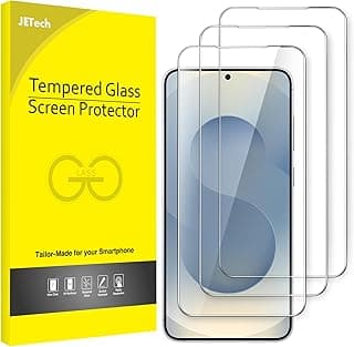 JETech Protetor de Tela para Samsung Galaxy S25 5G, Filme de Vidro Temperado, Compatível com ID de Impressão Digital, HD Claro, Pacote com 3