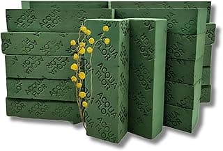 Espuma Floral para Arranjos com Flores e Plantas Naturais 23x5x7cm –Caixa com 24 Unidades – Alta Absorção e Corte Fácil (24)
