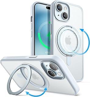 JETech Capa de Anel Giratório de 360 Graus para iPhone 15 6,1 Polegadas Compatível com MagSafe, Case de Telefone Fina Capinha à Prova de Choque com Suporte & Suporte de Anel (Azul)