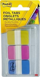 Post-it Abas de alumínio, cores iridescentes, 36 abas/pacote, 2,54 cm x 3,81 cm (686-flopBT)