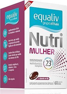 EQUALIV Nutri Mulher - Suplemento Alimentar em Cápsulas - Energia e Bem-estar - Multivitamínico Completo - Complexo B, Vitamina C, Ferro e Magnésio, 60 Cápsulas Gel