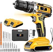 Furadeira e Parafusadeira 48V 1.3Ah Amarela, Torque 35Nm, Kit Doméstico com 2 Baterias, Acessórios e Maleta, Ideal para Projetos DIY e Reparos Domésticos