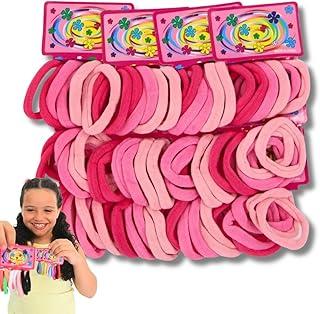 Kit com 216 Elástico Rabicó Coloridos Para Cabelo Xuxinhas para Prender o Cabelo Cor Rosa Bebe