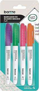 Marcador de Quadro Branco Bazze Slim Color Cartela 4 Unidades