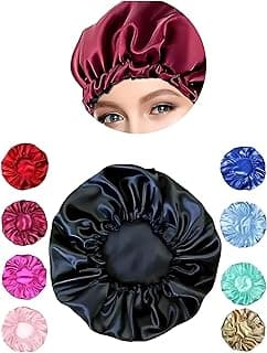 Touca de Cetim Antifrizz para Dormir Kit com 2 Unidades – Reduz Frizz e Quebra, Preserva Hidratação e Brilho Natural – Elástico Confortável, Cores Sortidas, Tamanho Único Médio 25cm – UrbanSkullShop