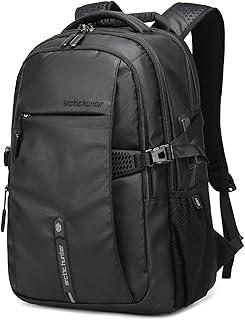 Mochila Arctic Hunter para homens e mulheres, 30L, escritório, casual, 39.6 cm, bolsa para laptop resistente à água, vários bolsos, elegante e inteligente com porta USB, zíper YKK