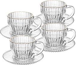 WOLFF - Conjunto 4 Xícaras de Chá de Cristal com Fio de Ouro Imperatriz 220ml