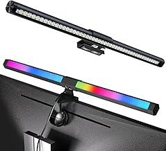 Barra de luz para monitor RGB,15 modos luz de fundo regulável,brilho ajustável de 3 temperaturas de cor,Iluminação de proteção ocular em ângulo de 45°, muito adequada para escritórios e jogos.