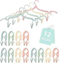 Kit 12 Cabides Dobráveis Retráteis Para Viagens, 4 Cores, Plástico, Antiderrapante, Portátil, Leve, Fácil de Transportar