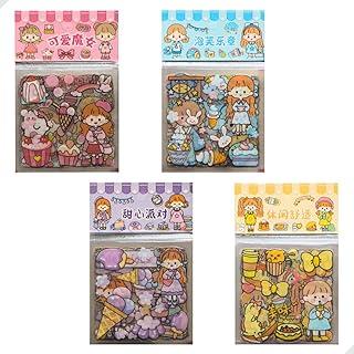 Kit com 200 Adesivos Kawaii em Vinil Premium Impermeável Papelaria Fofa Criativa Divertida Adesivos transparentes