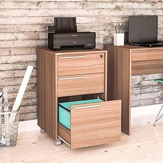 Gaveteiro Maia 3 Gavetas com Chave e Gaveta para Pastas Suspensas Castanho Politorno