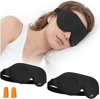 Kit 2 Tapa olho para dormir mascara de dormir mascara para dormir com tampao de ouvido para dormir mascara de dormir 3d para viagem descansar confortável anatômico e respirável 2 Unidades