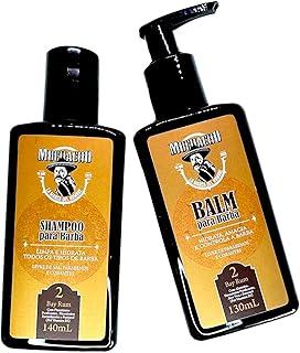 Kit Shampoo para Barba + Balm para Barba - Muchacho Bay Rum- Kit para limpeza, hidratação e modelagem da sua barba - Mesmo Produto, nova embalagem