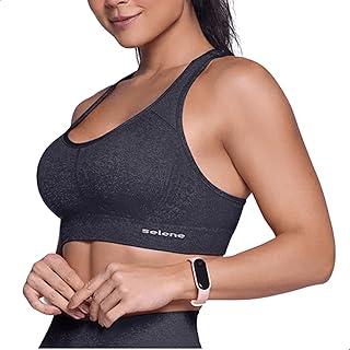 Top Academia Sport Alta Sustentação Sem Bojo Sem Costura Poliamida Elastano Feminino Fitness Selene
