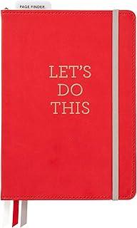 C.R. Gibson Caderno de couro sintético vermelho "Let's Do This" com grade de pontos, 15,24 cm L x 21,5 cm C, 240 páginas