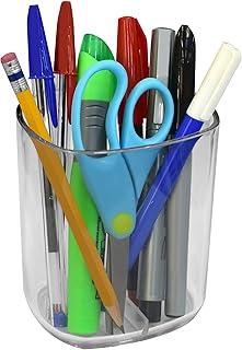 Acrimet Porta Lápis e Caneta Jumbo, Organizador de Mesa Multiuso em Plástico Resistente, Cristal Transparente, 934.3