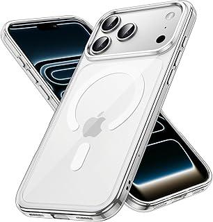 JETech Capa Magnética para iPhone 17 Pro 6,3 Polegadas Compatível com MagSafe, Case Protetora de Telefone à Prova de Choque, Parte Traseira Transparente Anti-Riscos (Claro)