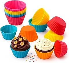 Formas de Silicone para Cupcake 12 Unidades Multicoloridas – Reutilizáveis, Antiaderentes, Forno e Air Fryer - Forminhas Cup cake