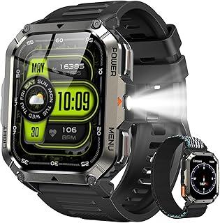 Smartwatch Militar 2.01" - Resistência IP68, Bateria 900mAh (20+ Dias), Lanterna e Bússola, 100+ Modos Esportivos, Chamadas Bluetooth - Android/iOS