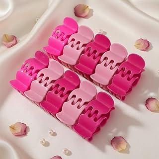 12 Presilha de Cabelo M Mari'S Piranha Flor Coloridas Blogueira Salão Cabelereiro Penteados Formatura Casamento Festa Cor Rosa