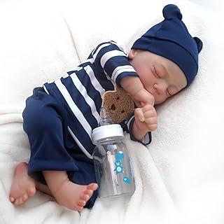 Brastoy Bebê Reborn Boneca de Silicone Menino Realista Pintado Original 48cm (Menino Dormindo)