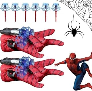Kit 2 Luvas Lança Teia Brinquedo Spider Estilo Herói Lançador de Dardos Com Ventosa 6 Dardos Original com 9.85% de desconto por R$ 54,90 na amazon
