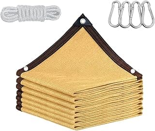 Trailabo Toldo de Lona com Rede de Sombra Criptografada Engrossada 2x3 m, 90% Bloqueio Solar para Garagem, Piscina e Jardim, Cantos Reforçados, Proteção UV para Área Externa - Bege