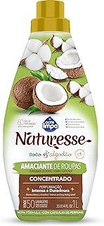 Amaciante Concentrado Naturesse – Coco e Algodão Perfumação Intensa e Duradoura - Hipoalergênico - Gota Limpa 1L
