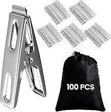 100 Peças Prenedor de Roupa de Aço Inoxidável - Grampo de Roupa Multifuncional para Secar Meias e Toalhas, Pendurar Roupas, Selar Alimentos Pr