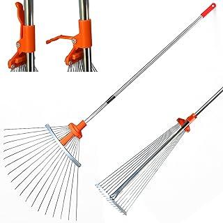 Vassoura Rastelo Metálica Regulável com Cabo, Hastes Antiferrugem Abertura de 18 a 57cm e Alcance de Altura de 120 a 159cm - Merax