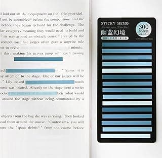 Marcador de linhas adesivo com 300 notas- design diversos (Lagoa azul)- Cartela Única - 15 Cores Variadas - Tamanho 50x4mm (Área Adesiva 25mm) com 10.37% de desconto por R$ 26,80 na amazon