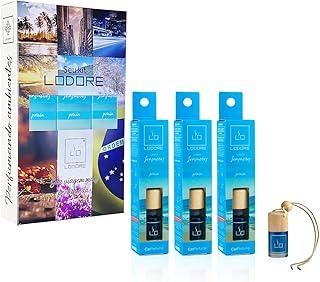 Kit 3 Perfumes Automotivos Lodore Car – Aromas Exclusivos Cheirinho Duradouro, Aromatizante Automotivo para Carros, Ideal para Deixar Seu Veículo Sempre Refrescante. (Praia)