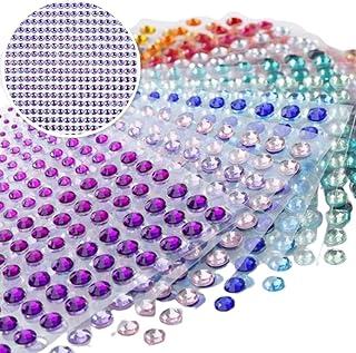 Cartela Adesiva Strass 3mm Nacarado com 840 Peças Chaton Autocolante Meia Pérola para Decoração Artesanato Unhas Festa (Lilas Nacarado, 3mm)