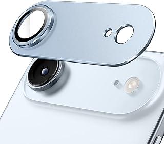 JETech Protetor de Lente de Câmera para iPhone Air, Cobertura Total Capa de Anel de Vidro Temperado 9H, Placa de Metal Fosco, Compatível com Capa, 1 Pacote (Azul)