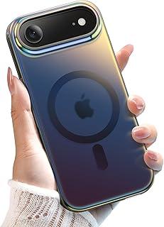 JETech Capa Iridescente para iPhone Air Compatível com MagSafe, Design Bonito, Exclusivo e Estético, Case Traseira Colorida Fluorescente Translúcida (Preto Iridescente)