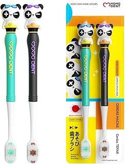 MOMODENT Escova de Dente com Cerdas Macias 2 unidades, Para Jovens e Adultos, Cerdas Ultramacias e Densas, Design Fofo de Panda, Limpeza Suave e Proteção das Gengivas, Portátil e Prática para o Uso Diário