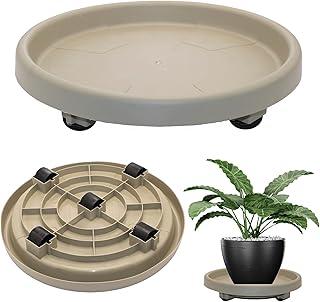Prato com Rodas para Vasos 35cm Suporta até 100kg Suporte para Plantas, Proteção UV, Não Escorre Água - Top Garden (Cinza)