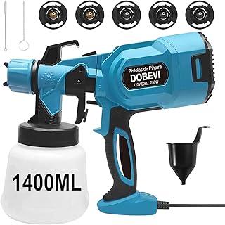 Pistola De Pintura Pulverizar Tinta 750w, 800 ml/min 1400ml 3 Regulações de Spray Pistola Pintura Elétrica Pulverizador com 5 Bicos para Parede, Móveis, Carro e Projetos DIY (110v)