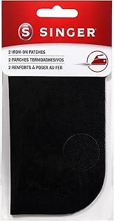 SINGER 00065 Remendos de ferro para reparo de roupas, 12,7 cm por 12,7 cm, 2 unidades, preto