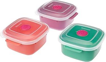 Sanremo - Conjunto com 3 Potes Plásticos Herméticos, Linha Vac Freezer