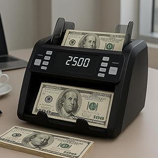 Máquina Contar Dinheiro Contadora de Cédulas com Detector de Notas Falsas e Tela Touch 4,5" Contagem de 1200 cédulas por Minuto - Tomate