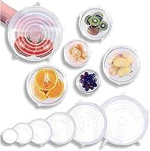 Tampa de Silicone Universal para Alimentos – Kit 6 Tampas de Silicone Reutilizáveis para Potes, Frutas com Vedação Hermética Antivazamento, Livre de BPA
