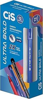 Caneta Esferográfica 1.0mm CIS Ultra Bold, Azul, Caixa com 12 unidades