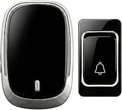 Campainha Sem Fio Residencial Bivolt, Longo Alcance, 36 Tipos de Toques, Comunicação com Idosos, Leve e Resistente (Preto)