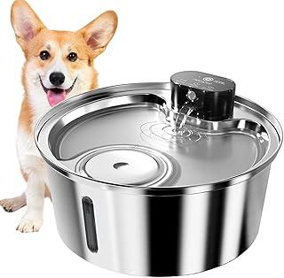 NEWPET Bebedouro Fonte Agua Filtro Silenciosa Inox, Fonte Pra Gatos com Torneira Janela de Nível de água Bomba Ultra Silenciosa,Bivolt (Inox, 7.5L)
