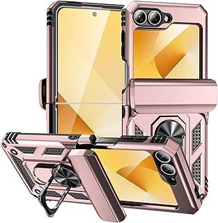 Capa para Samsung Galaxy Z Flip 6 Flip6 Capinha | Capa de proteção contra quedas de nível militar com suporte - Rosa