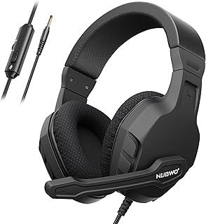 NUBWO U3 Fone de Ouvido Com fio e Microfone, Fone de Ouvido Gamer Hadset for PC, PS4, PS5, Xbox, Mac, Switch, Gaming Headphones with Mic Clear Call, Lightweight & in-Line Control