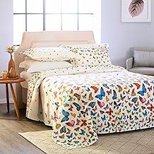 Colcha Piquet Firenze Estampada King– Leveza, Estilo e Qualidade Acompanha 2 Porta Travesseiro Tamanho 2,40x2,80 (Borboletas)