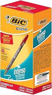 Caneta Esferografica BIC Cristal Intenso, Vermelha, Ponta Grossa de 1.6mm, Bold, 892011, 25 Unidades